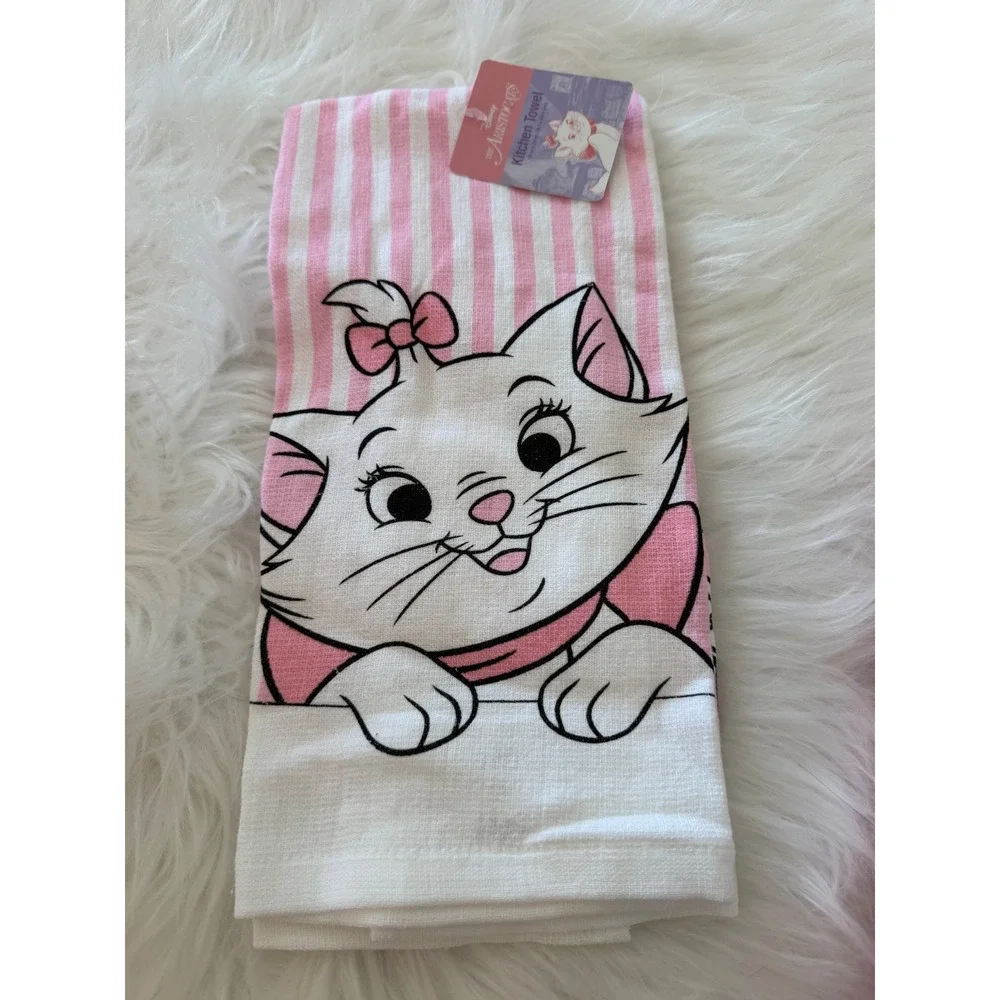 Disney The Aristocats Marie Kitchen Set Towel Pot Holder Oven Mitt Pink White